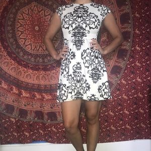 black and white dress